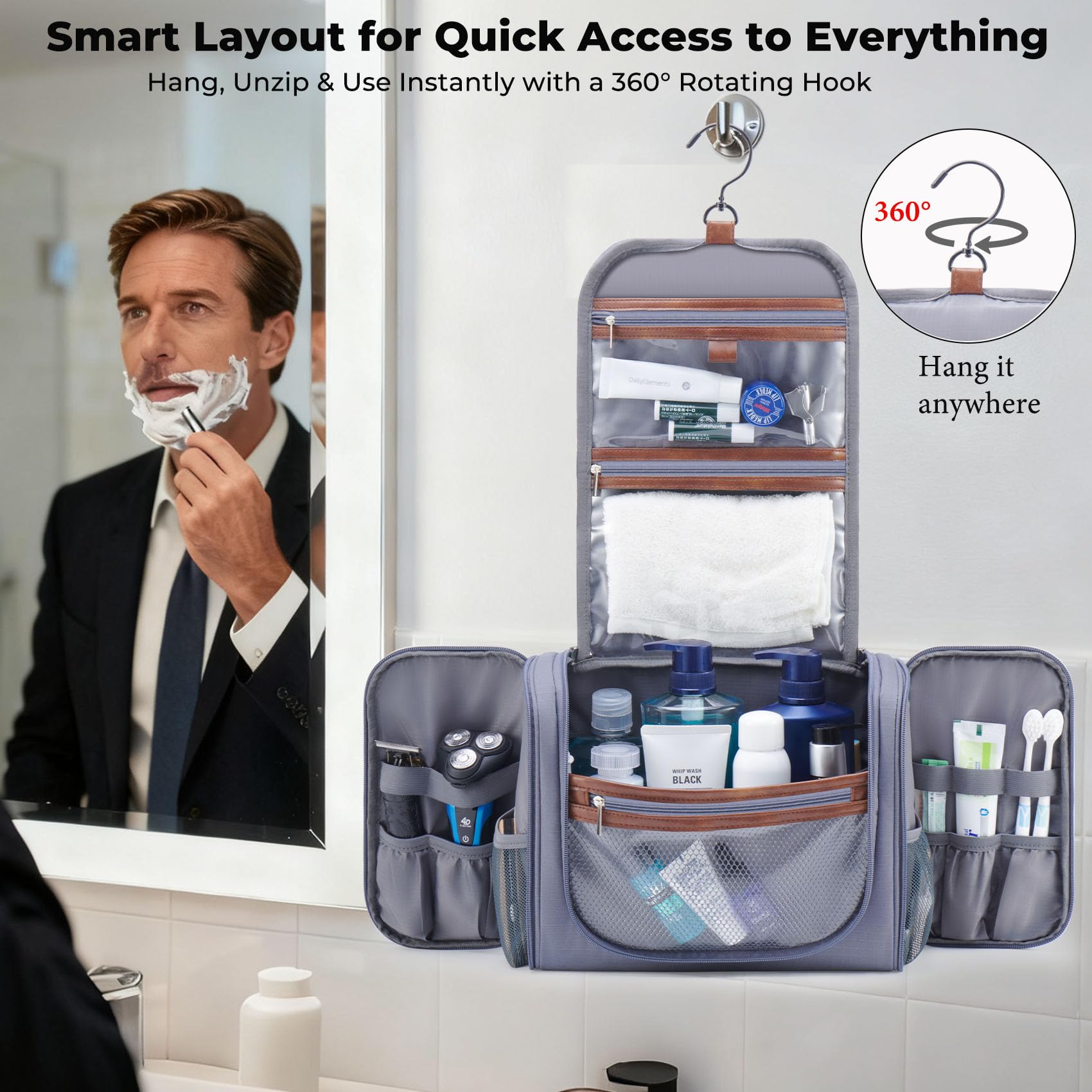 Ralnitote open flat showing compartments for quick visibility and fast packing