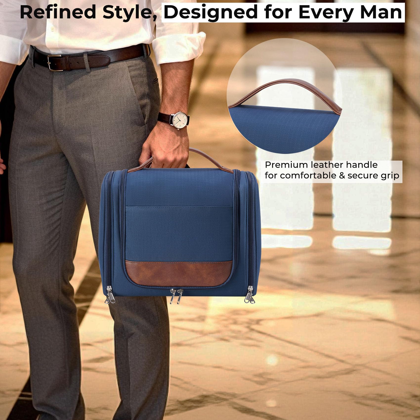 Ralnitote packed with full-size bottles demonstrating travel-ready large capacity