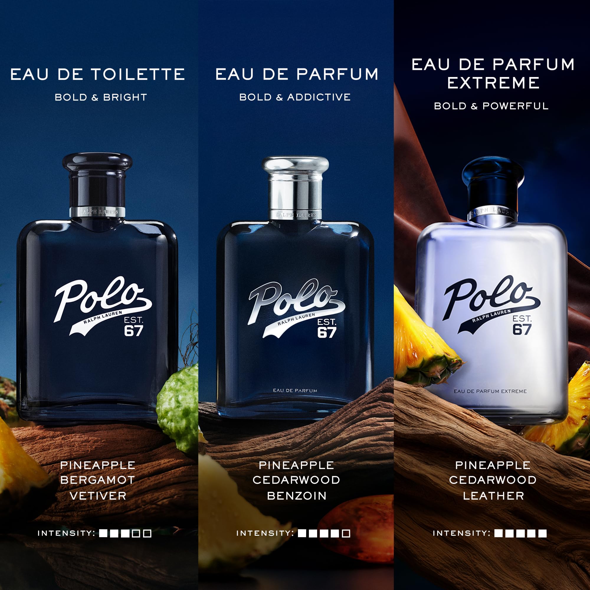 RALPH LAUREN FRAGRANCES lifestyle shot with a man applying Polo 67 for day to night use