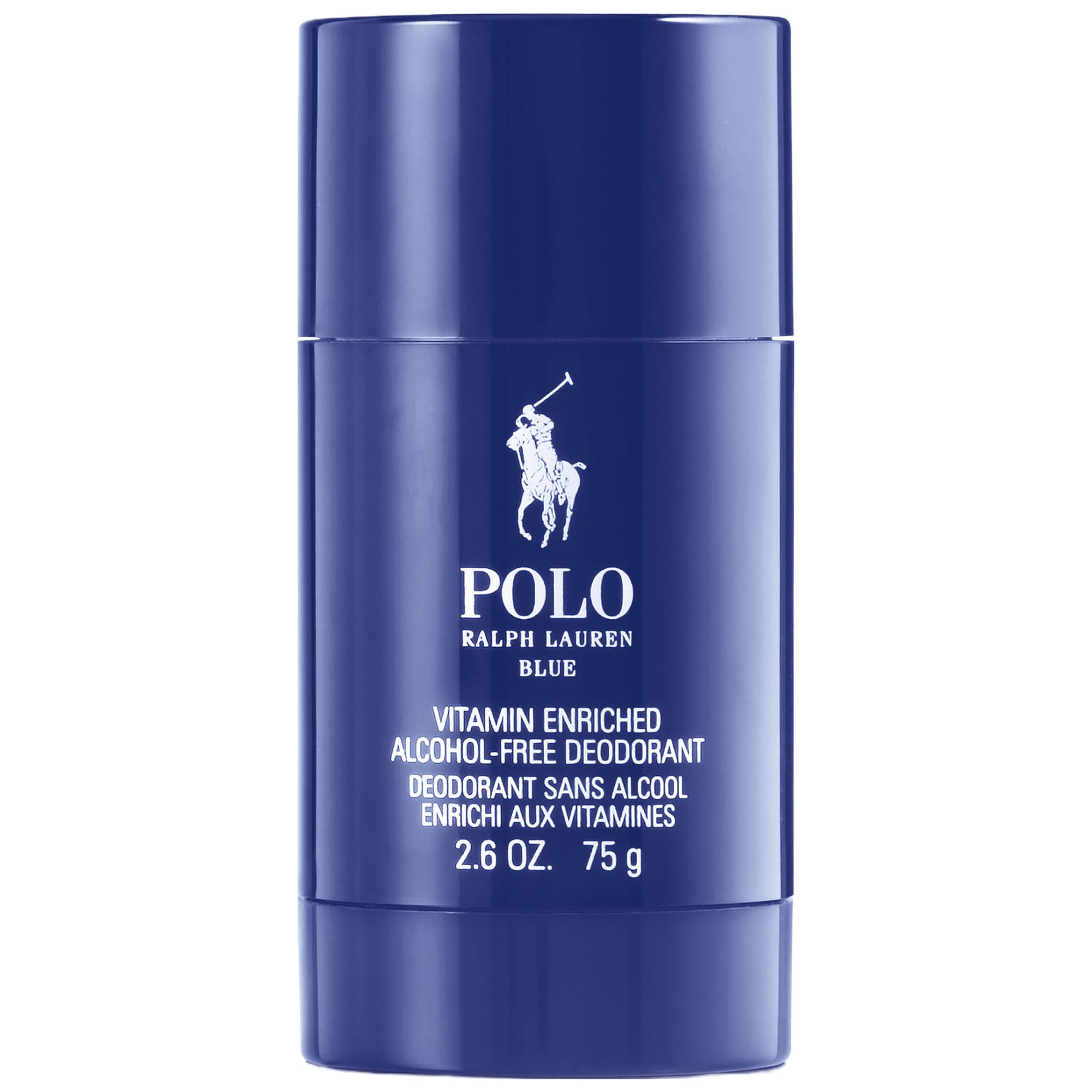 RALPH LAUREN FRAGRANCES front packaging view showing Polo Blue deodorant stick and brand clarity