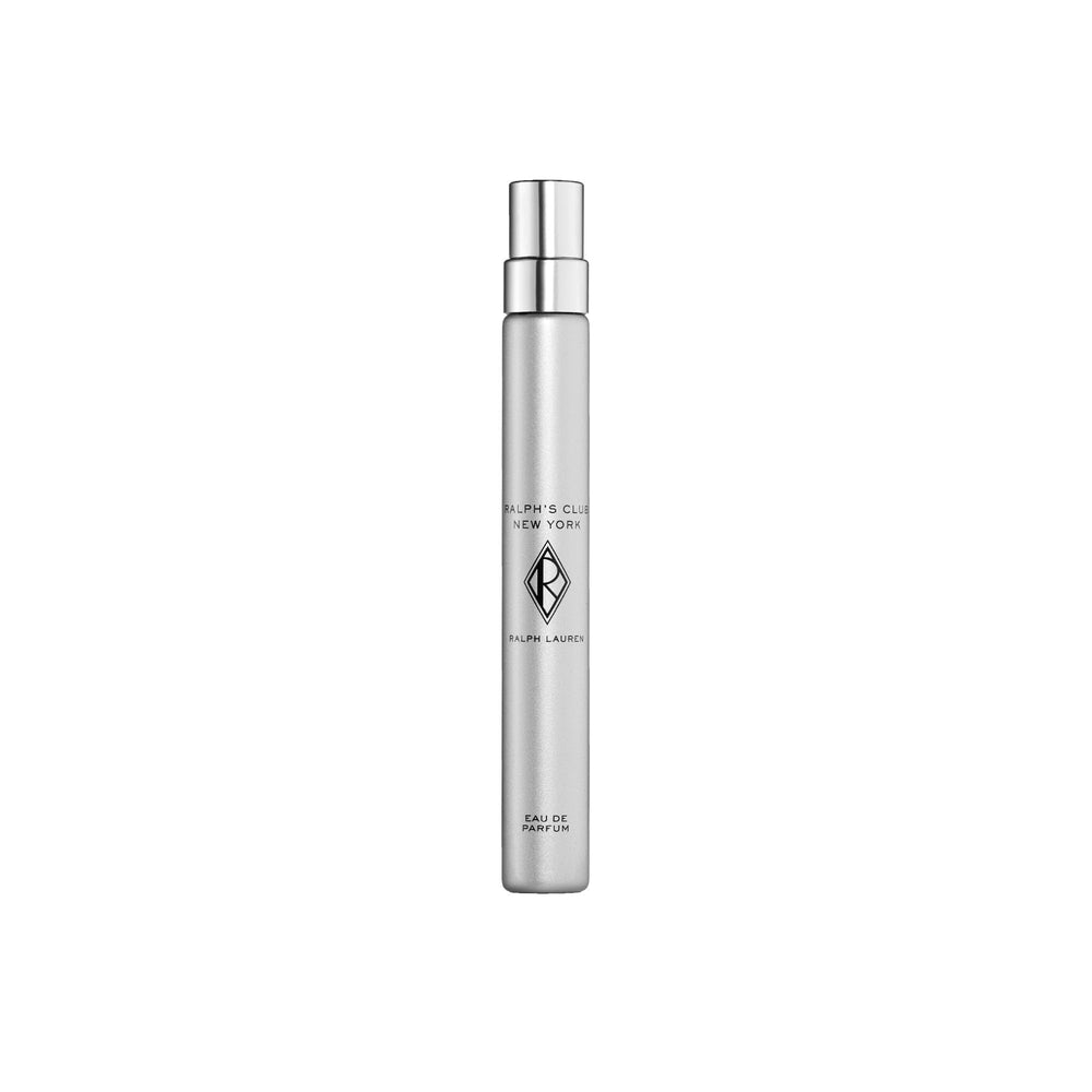 RALPH LAUREN FRAGRANCES front packaging showing chrome bottle and black monogram benefit: sleek presentation