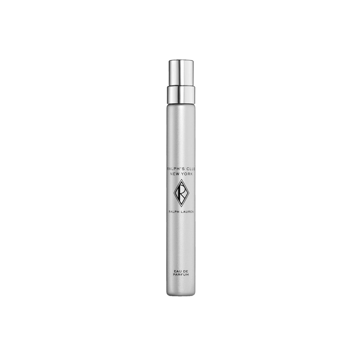 RALPH LAUREN FRAGRANCES front packaging showing chrome bottle and black monogram benefit: sleek presentation