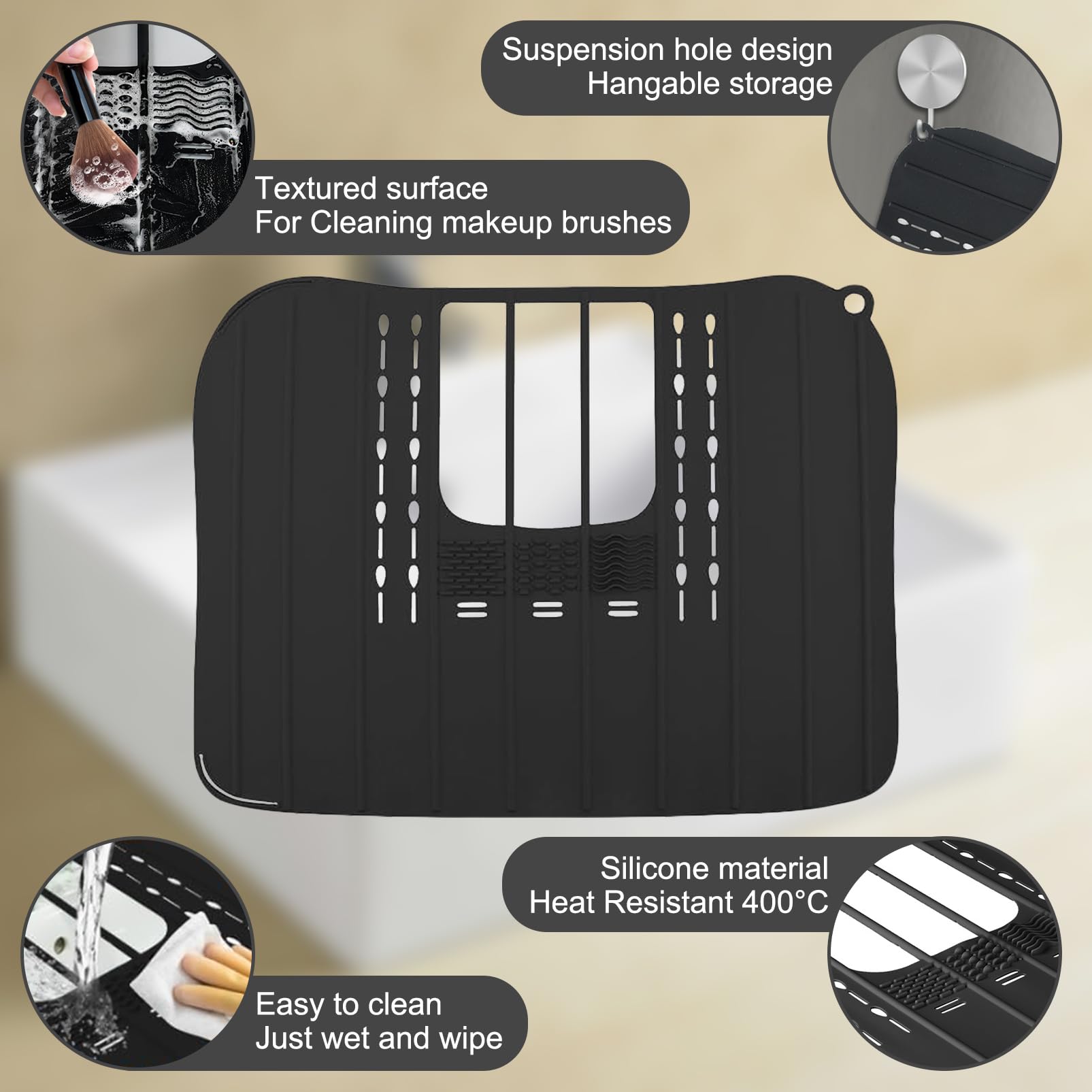 Ranphykx silicone mat under hot straightener preventing sink damage