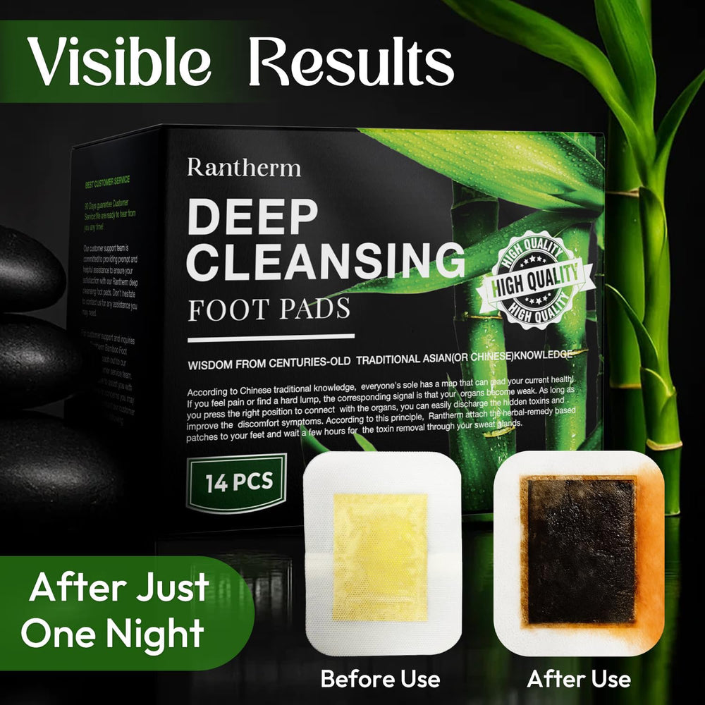 Rantherm patches applied to feet while sleeping showing discreet overnight wear benefit