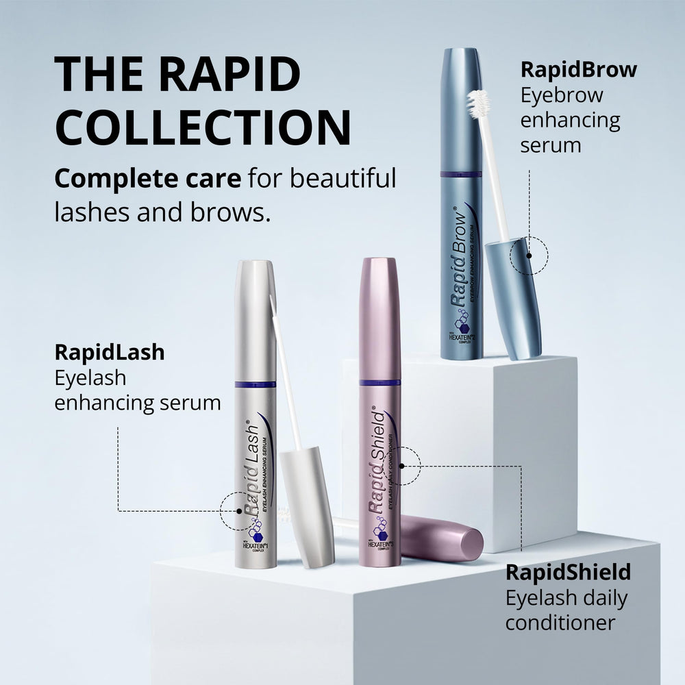 RapidBrow simulated before and after brows to illustrate fuller-looking results