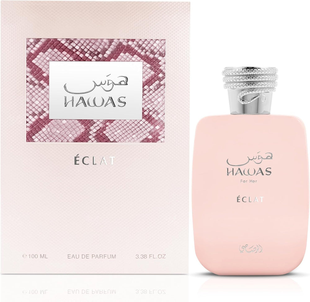 Rasasi Hawas Eclat on a vanity with accessories showing stylish everyday wear appeal