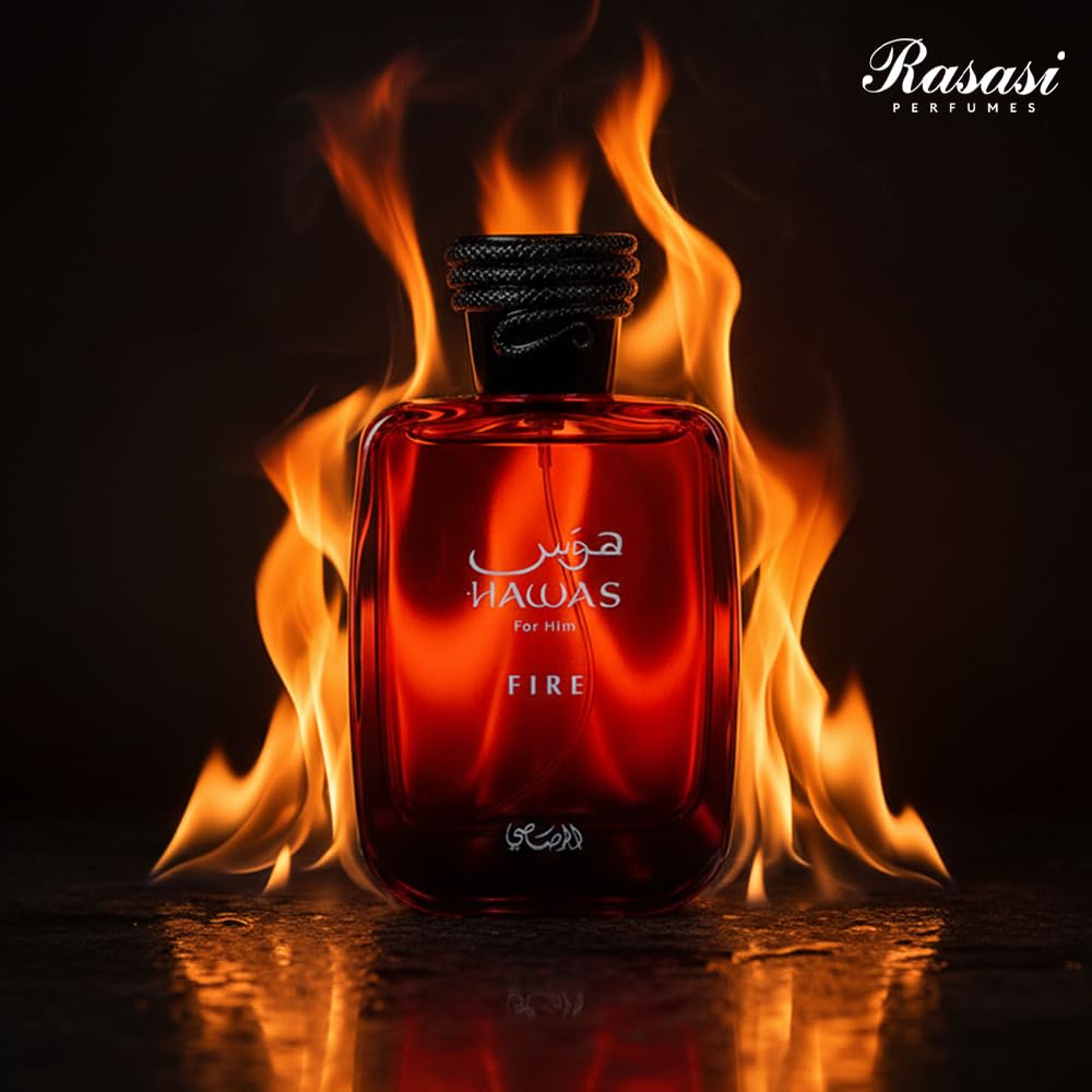 RASASI Hawas Fire bottle in hand for scale and gifting appeal