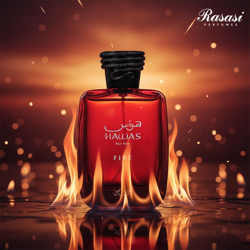 RASASI Hawas Fire worn by model at evening event conveying bold masculine presence