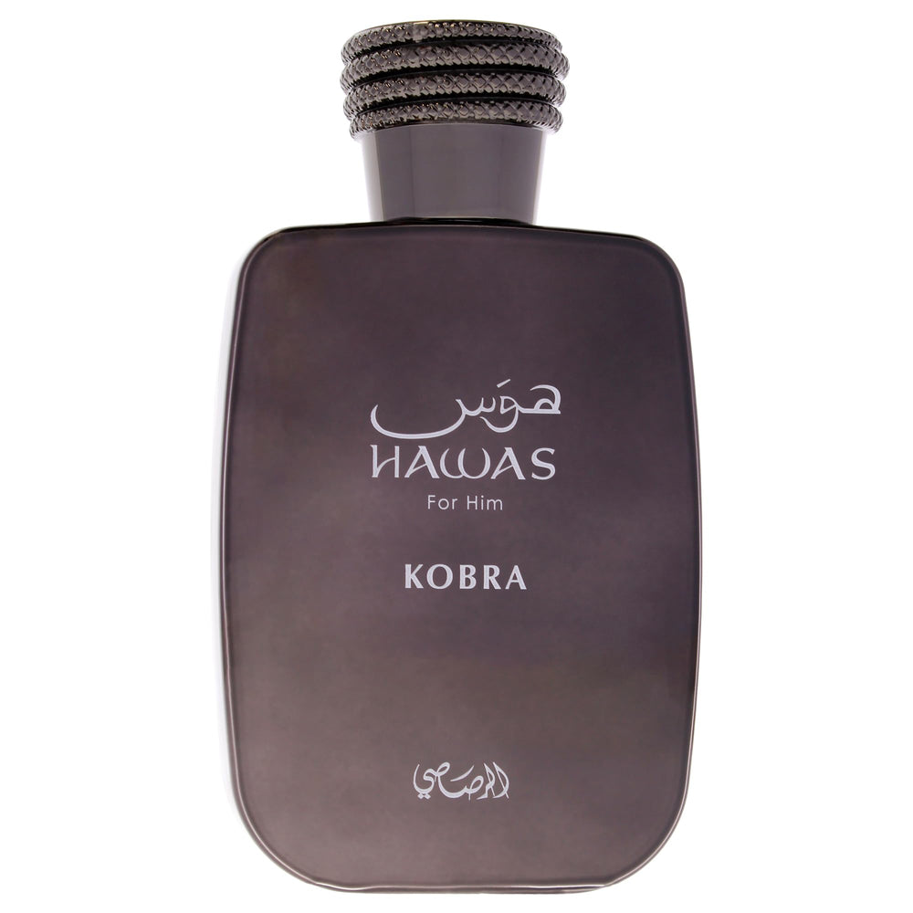 RASASI Hawas Kobra cap and silhouette highlighting premium finish and easy handling benefit