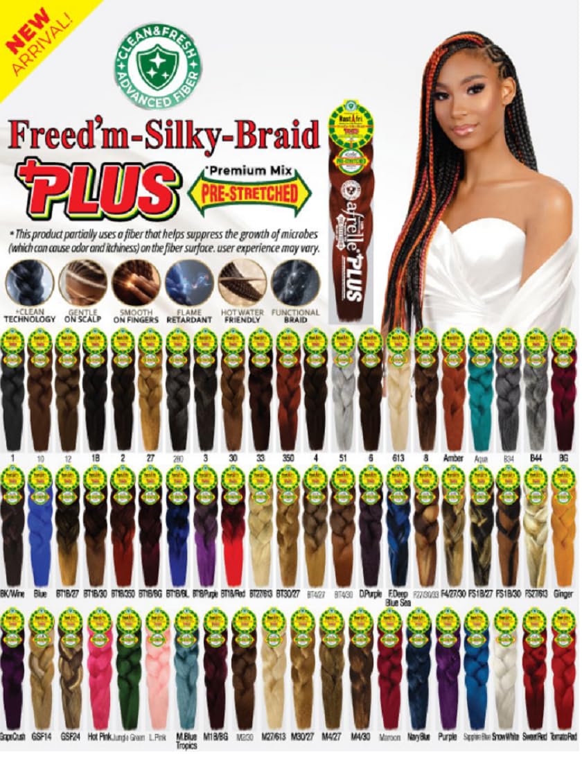 Rast Afri 24-inch braid beside ruler showing accurate length and styling scale