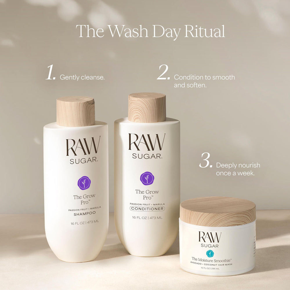 RAW SUGAR passion fruit and marula ingredients arranged to show natural scent profile