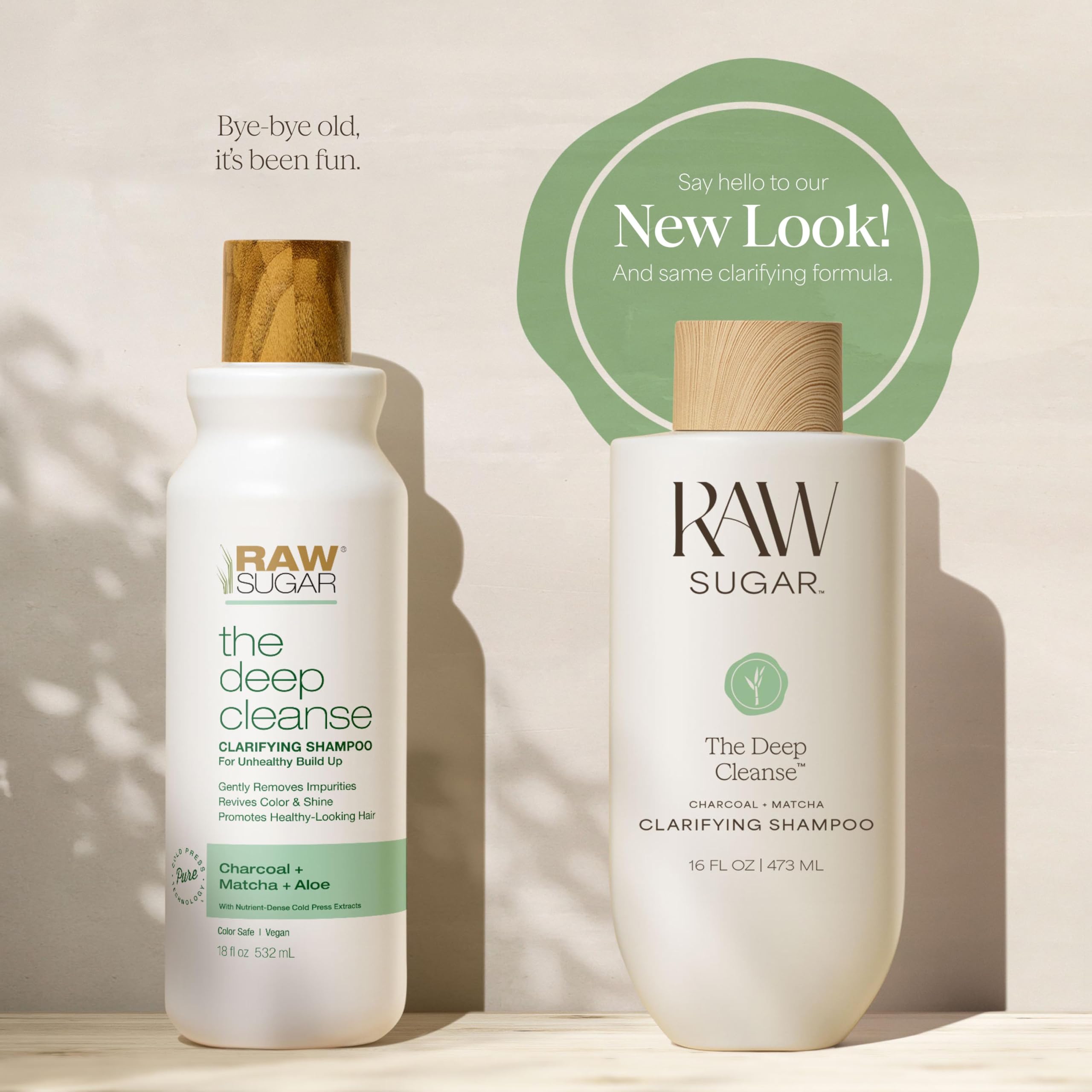 Close-up of Raw Sugar ingredient label emphasizing clean, vegan formulation details