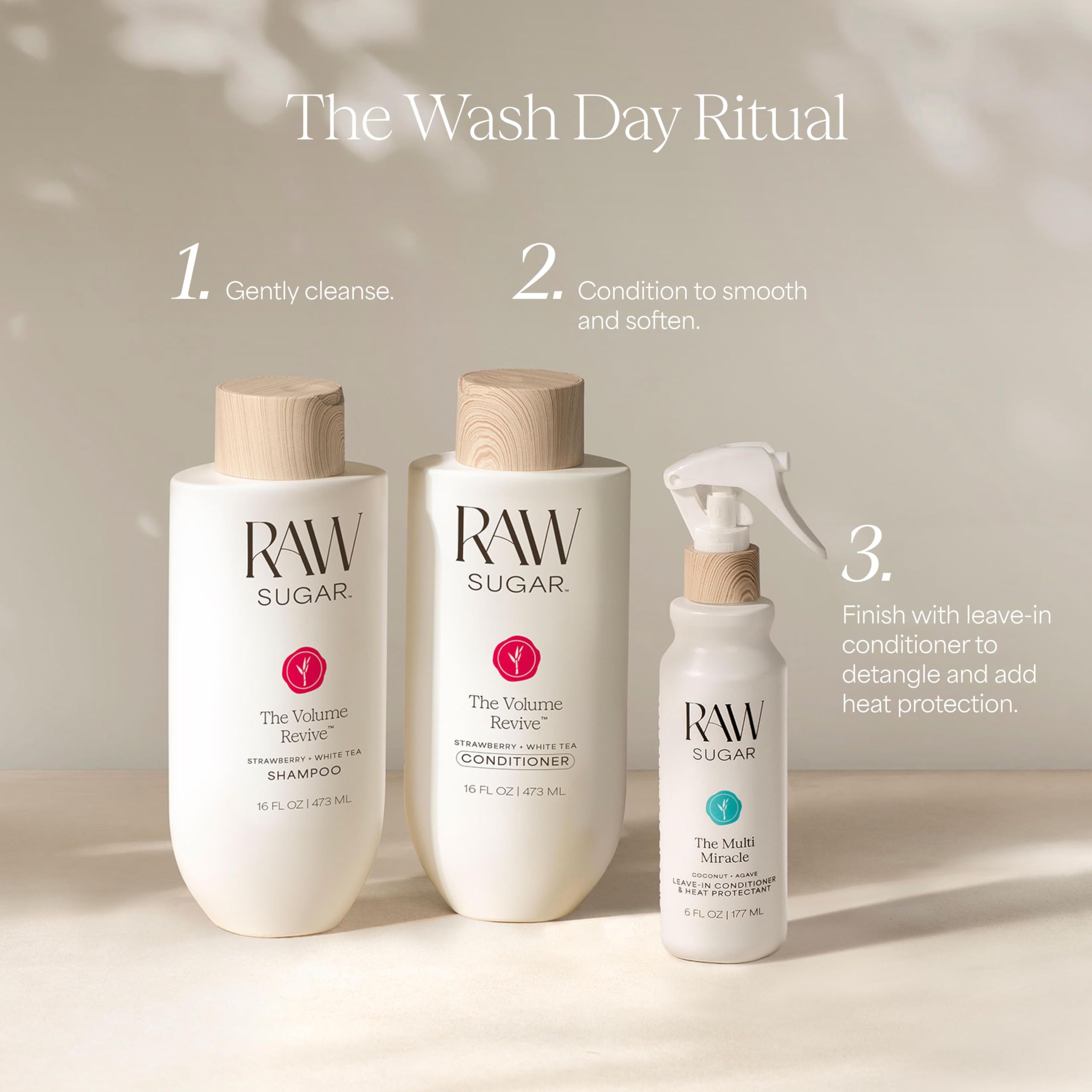 Raw Sugar hair before and after demonstrating increased volume and bounce
