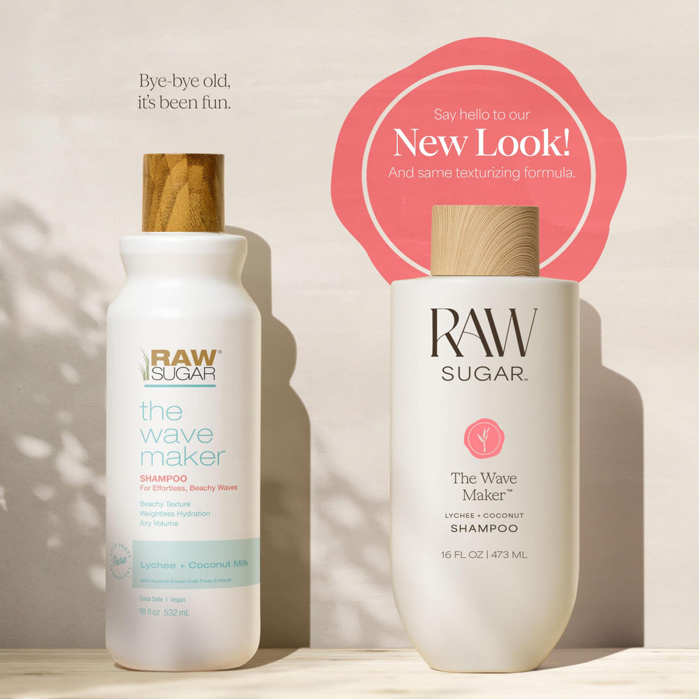 RAW SUGAR after-use wavy hair showing soft volume and shine