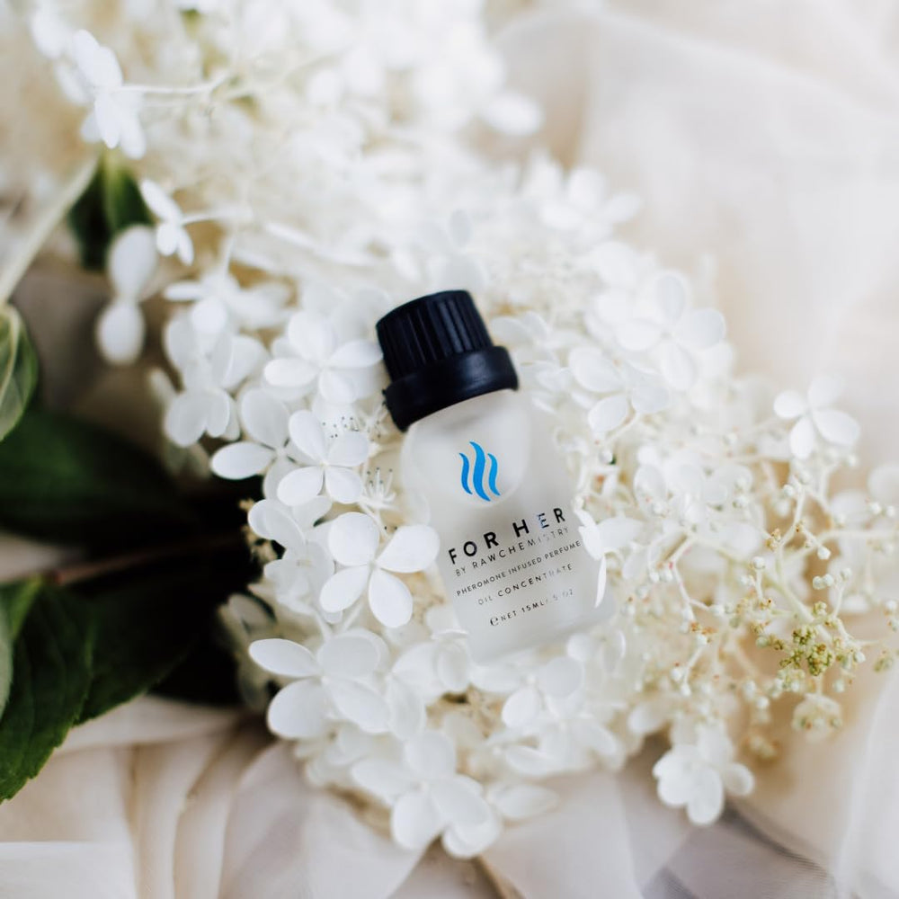 RawChemistry oil applied to wrist demonstrating discreet, long-lasting fragrance wear