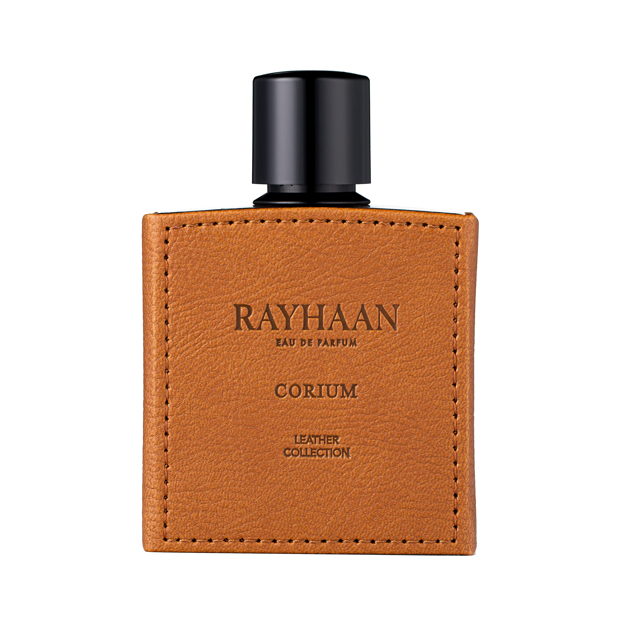 RAYHAAN Corium front bottle showing sleek design and confident presentation