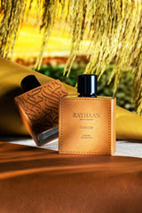 RAYHAAN Corium next to ruler showing 3.4 ounce scale and gift suitability