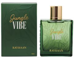 RAYHAAN close-up of embossed jungle motif on bottle highlighting texture and premium detail