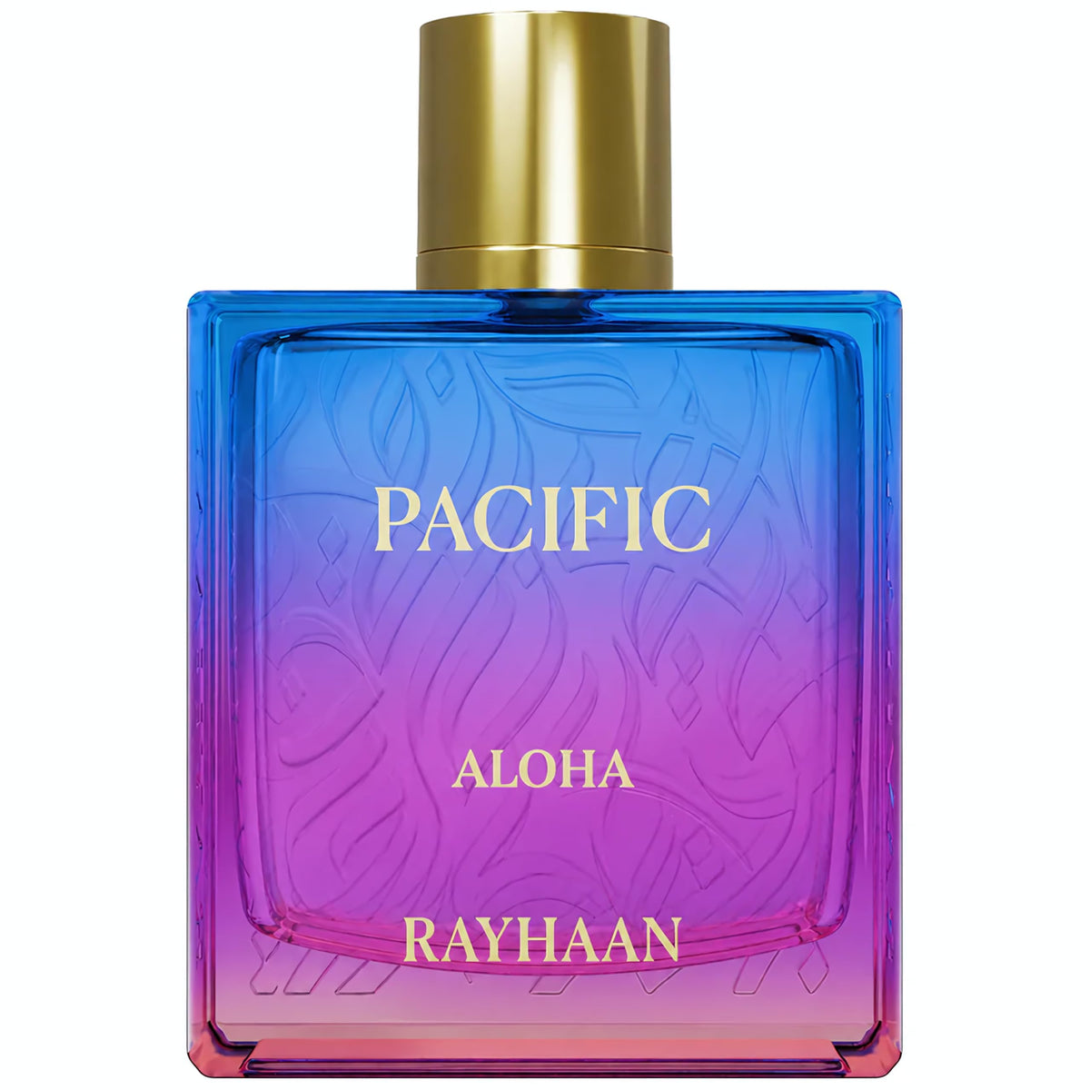 RAYHAAN front bottle view showing vibrant tropical design and instant freshness