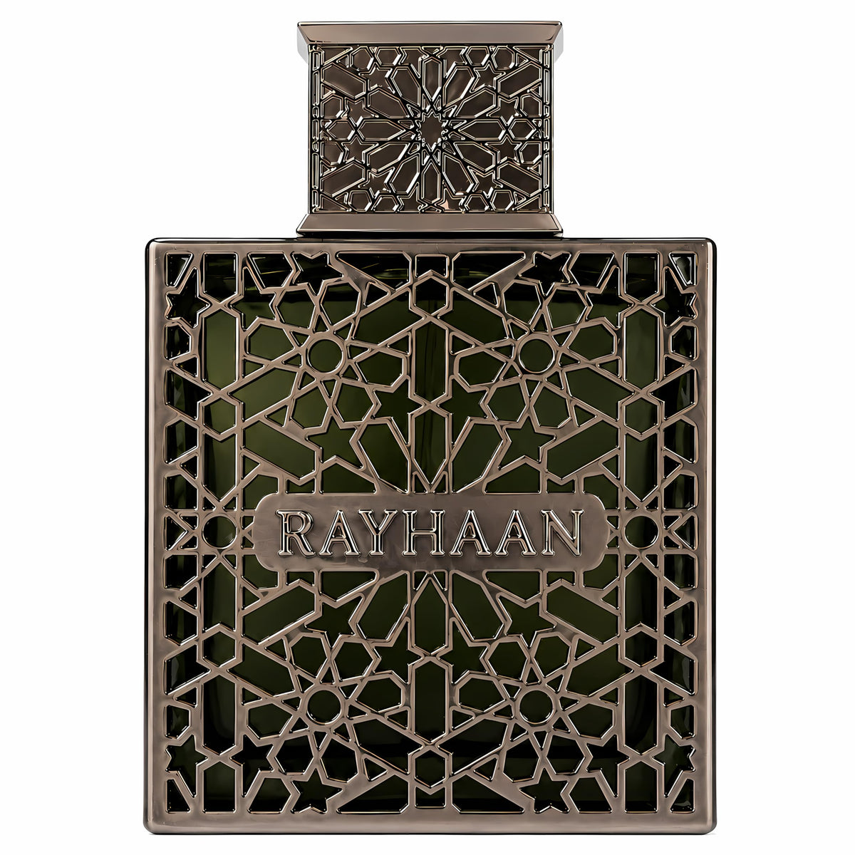 RAYHAAN front bottle showing elegant shape and earthy appeal