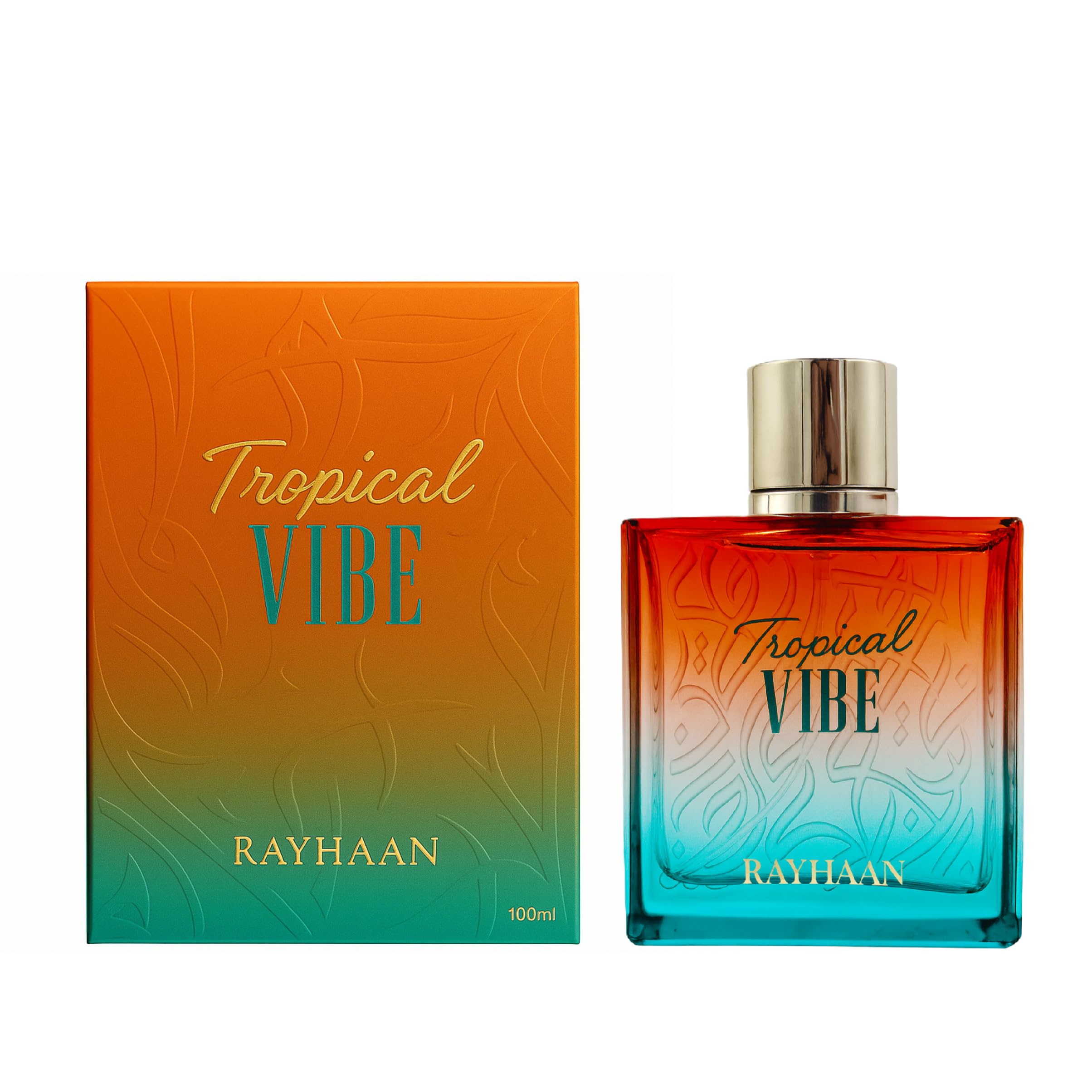 Rayhaan Tropical Vibe lifestyle on beach suggesting summer freshness and long wear