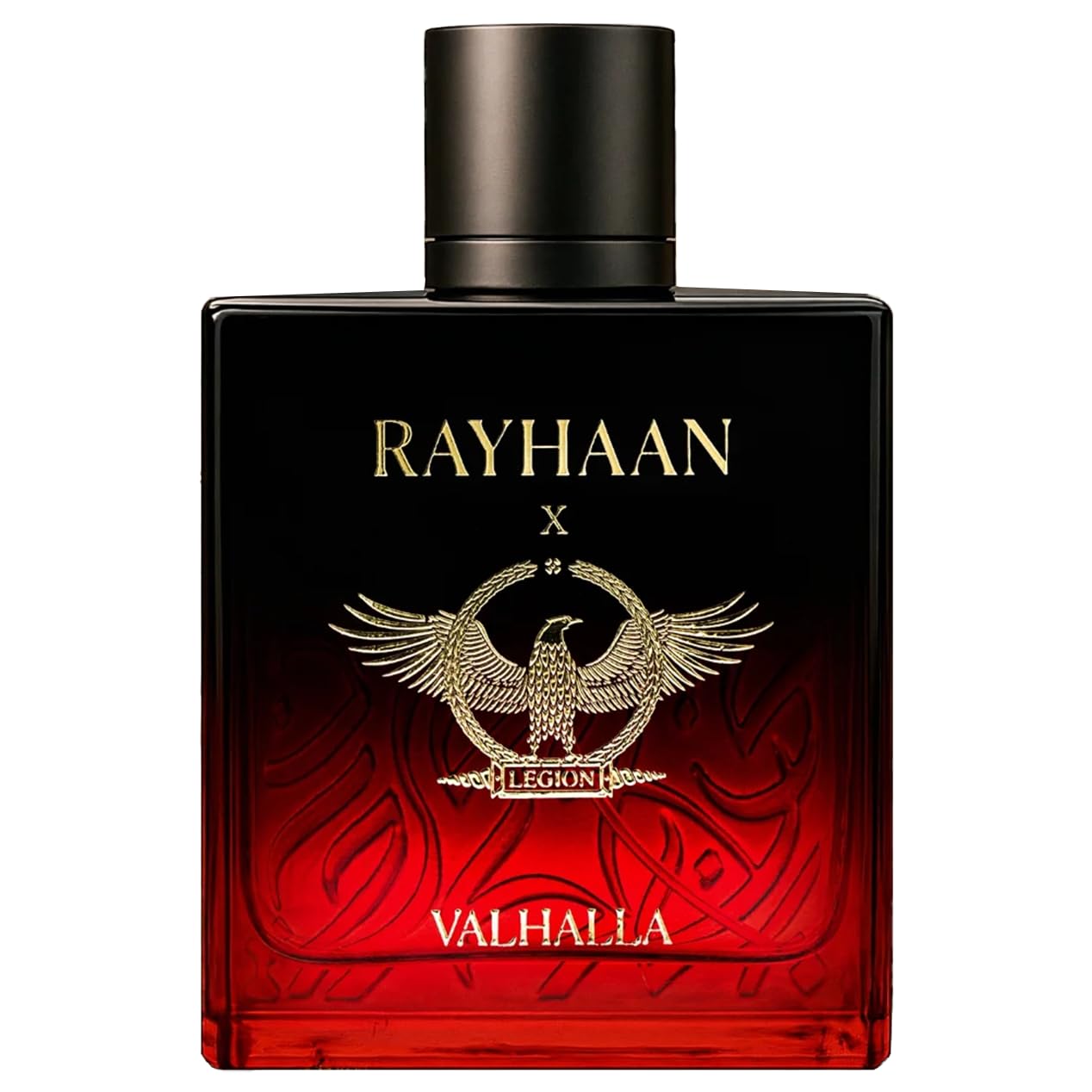 Rayhaan Valhalla front bottle view showing elegant design and confident presence