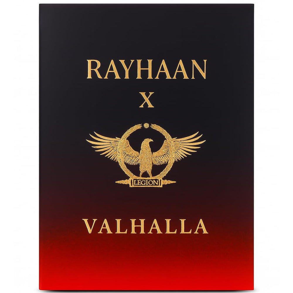 Rayhaan Valhalla spray in use on wrist demonstrating application and lasting projection