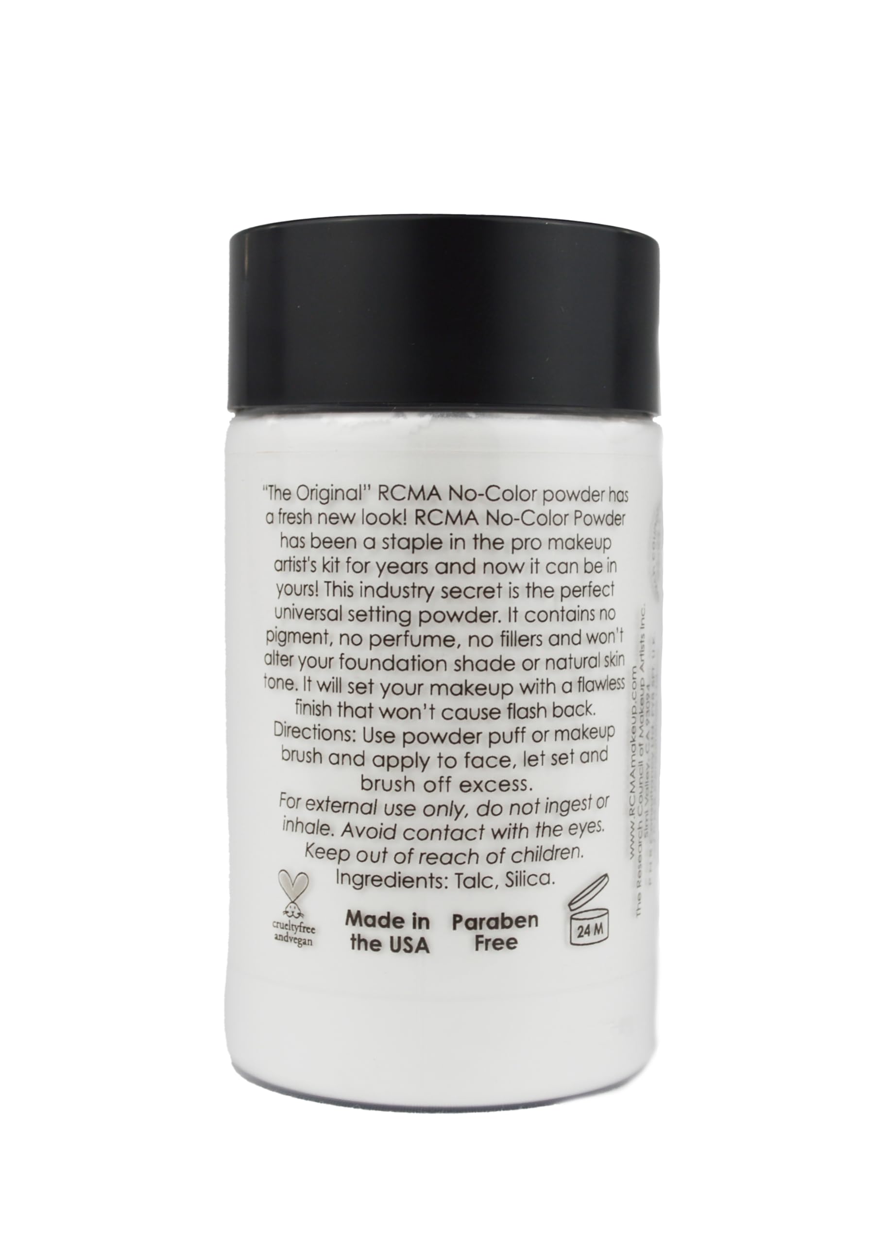 RCMA Makeup powder applied with brush controlling shine and setting makeup