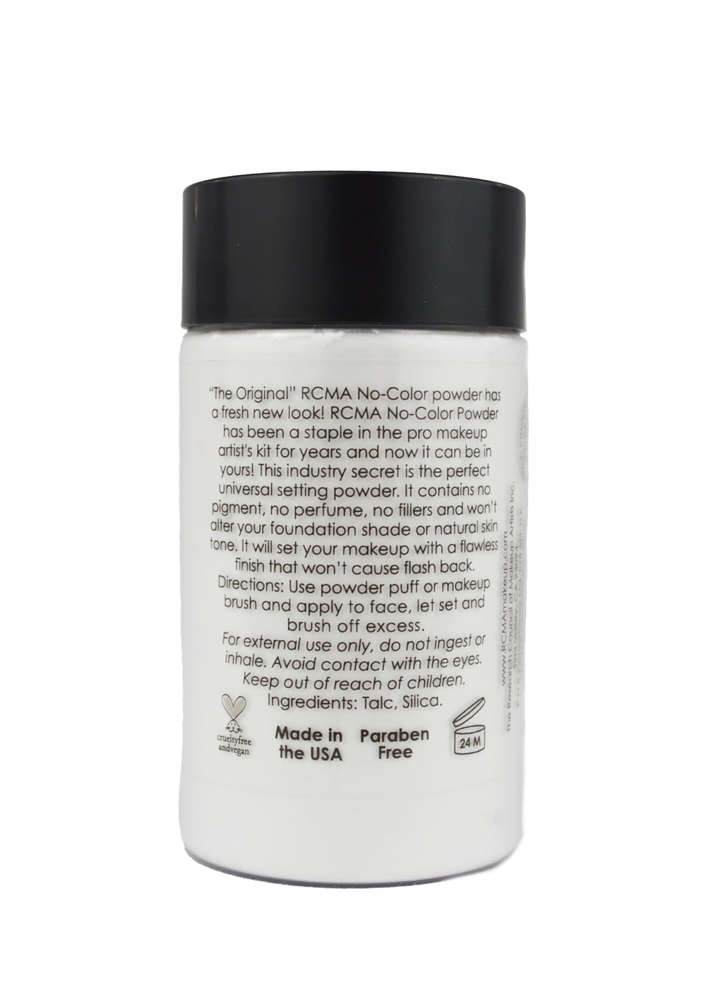 RCMA Makeup powder applied with brush controlling shine and setting makeup