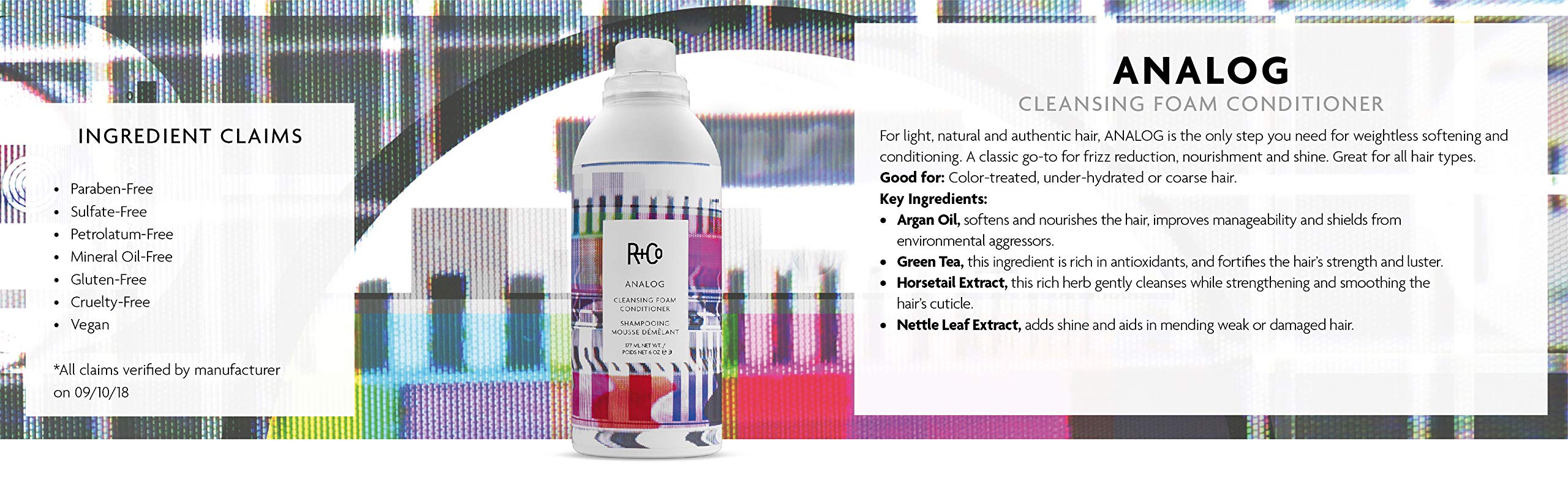 R+Co ANALOG bottle held in hand to show 177 ml scale and travel practicality