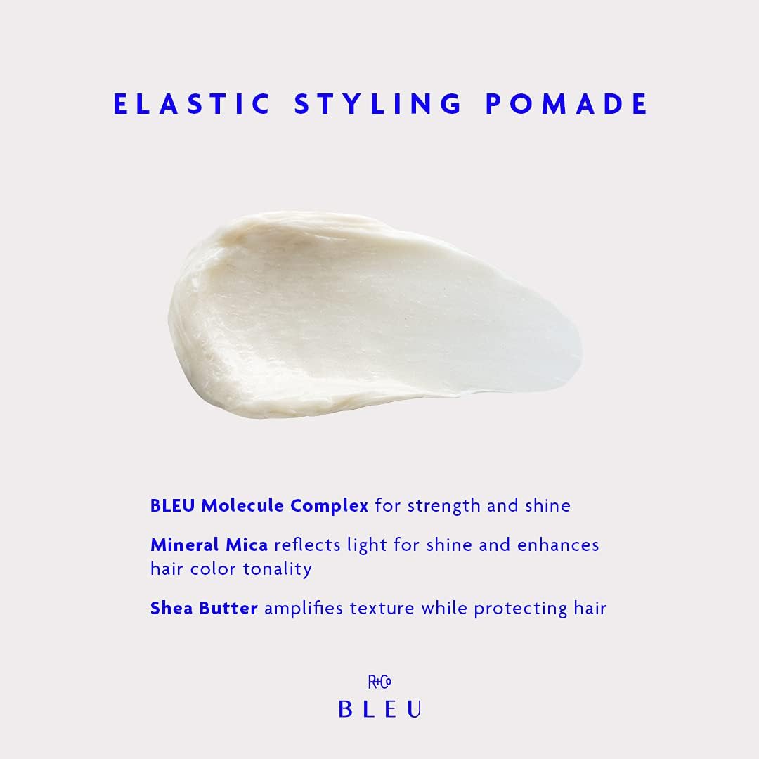 R+Co BLEU ELASTIC being warmed in hand before application to demonstrate smooth spread and flexible hold