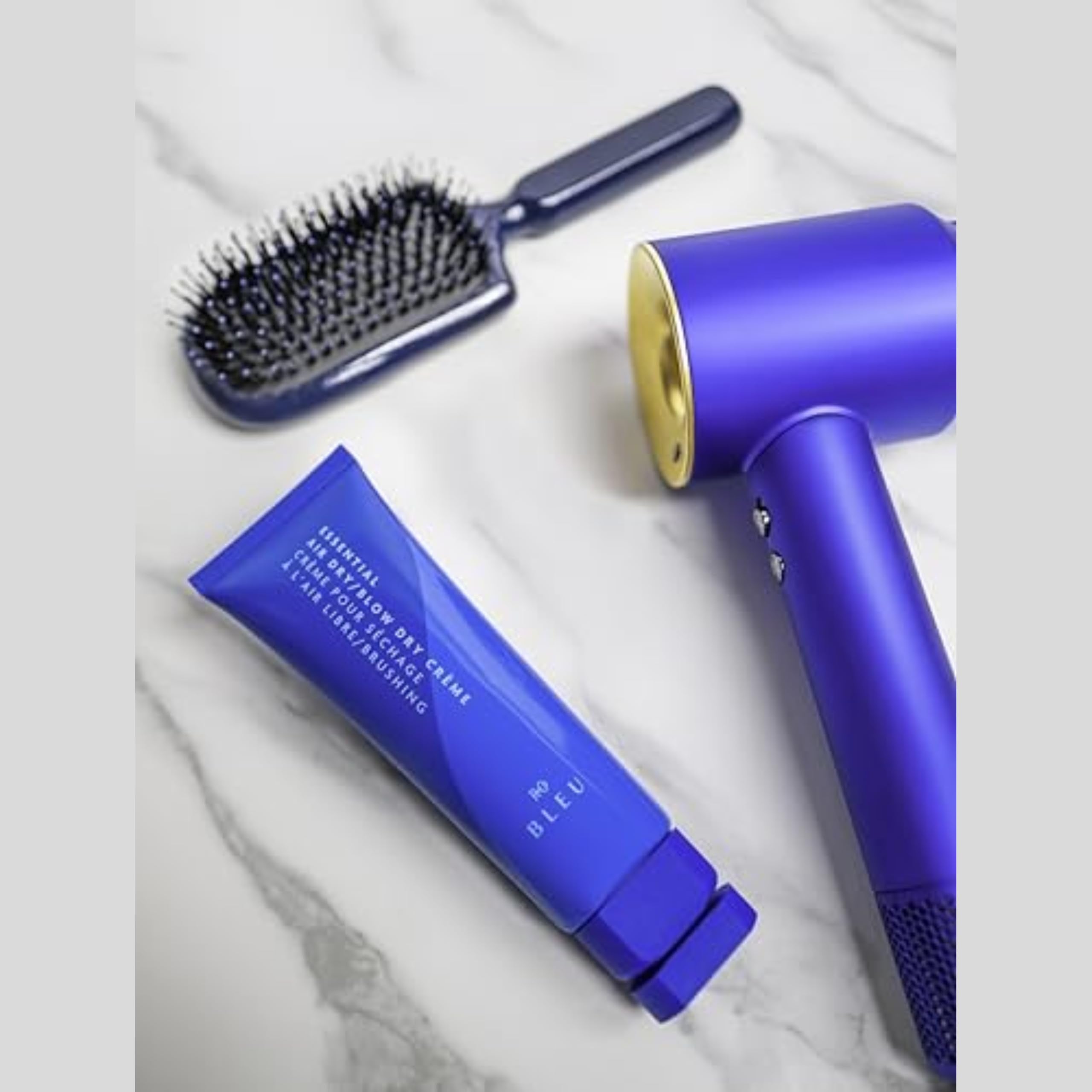 R+Co BLEU before and after frizz control comparison showing smoother hair