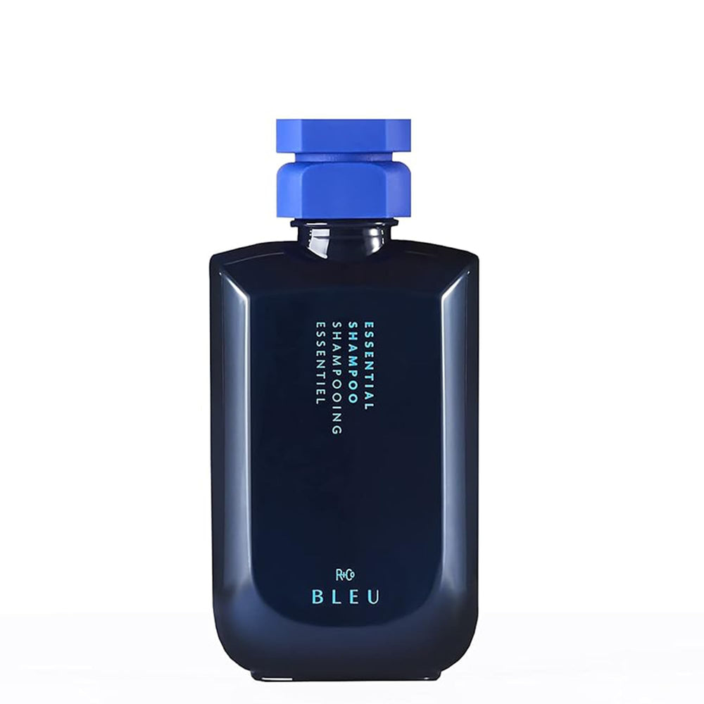 R+Co BLEU ESSENTIAL front bottle showing clean design and hydration benefits