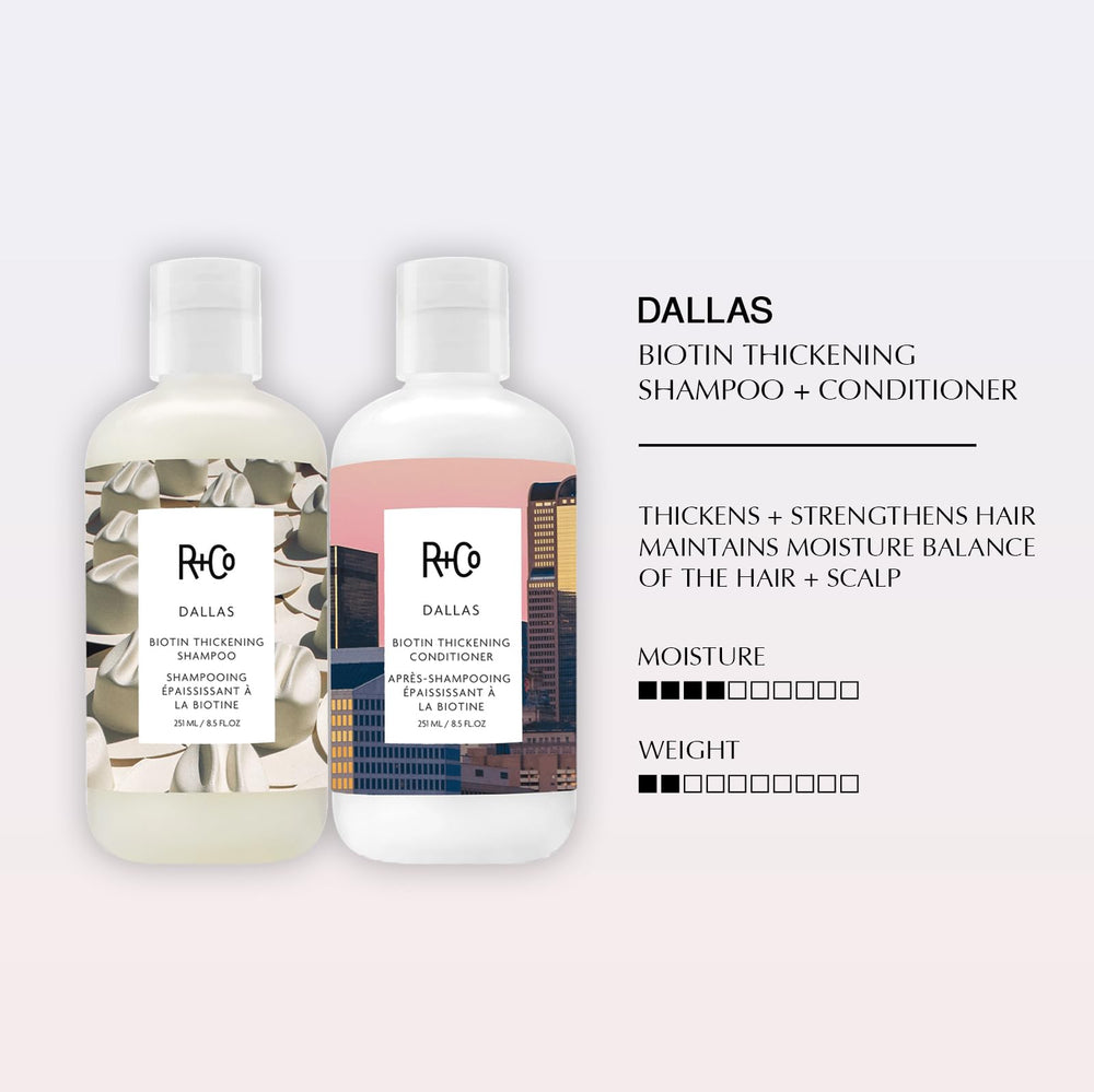 R+Co Dallas conditioner texture being poured to show lightweight hydration
