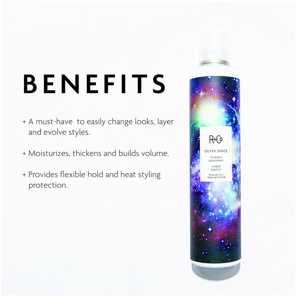 R+Co OUTER SPACE nozzle close-up illustrating easy, even spray application