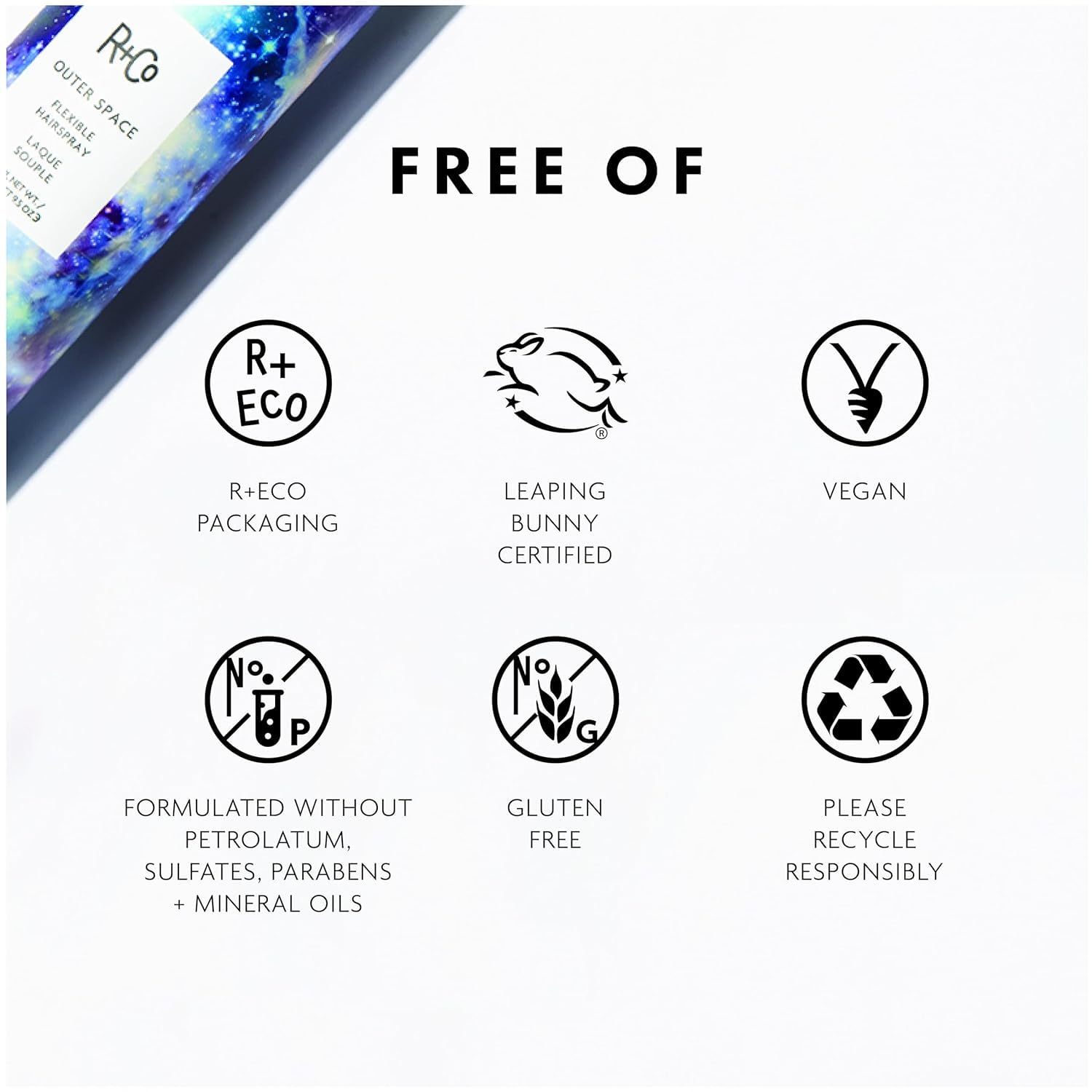 R+Co OUTER SPACE fine mist demonstrating lightweight texture and flexible hold