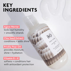 R+Co product in hand being applied to damp hair for easy distribution and styling