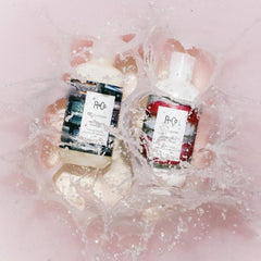 R+Co Television close-up of label highlighting ingredients and scent for informed choice