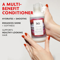 R+Co TELEVISION creamy conditioner texture illustrating lightweight hydration