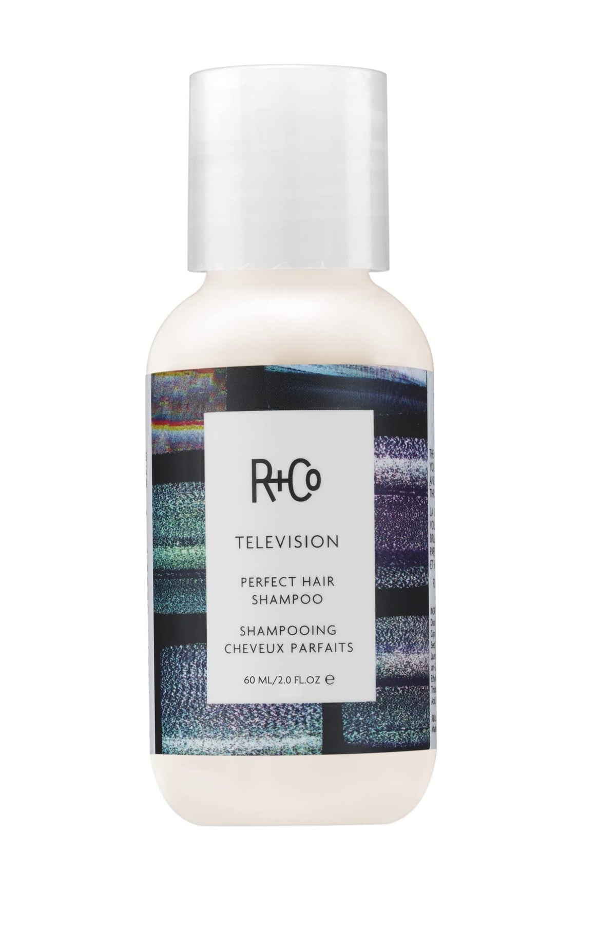 R+Co TELEVISION front packaging shows bottle and brand, easy-identify travel benefit