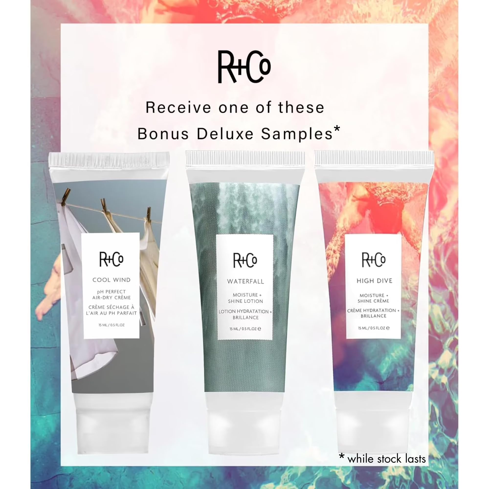 R+Co Television bottles in hand showing 8.5oz scale for accurate size visual