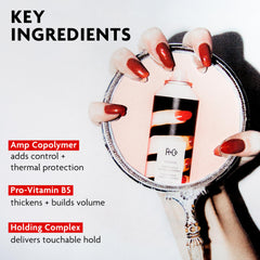 R+Co VICIOUS used by stylist on finished hairstyle for lasting hold