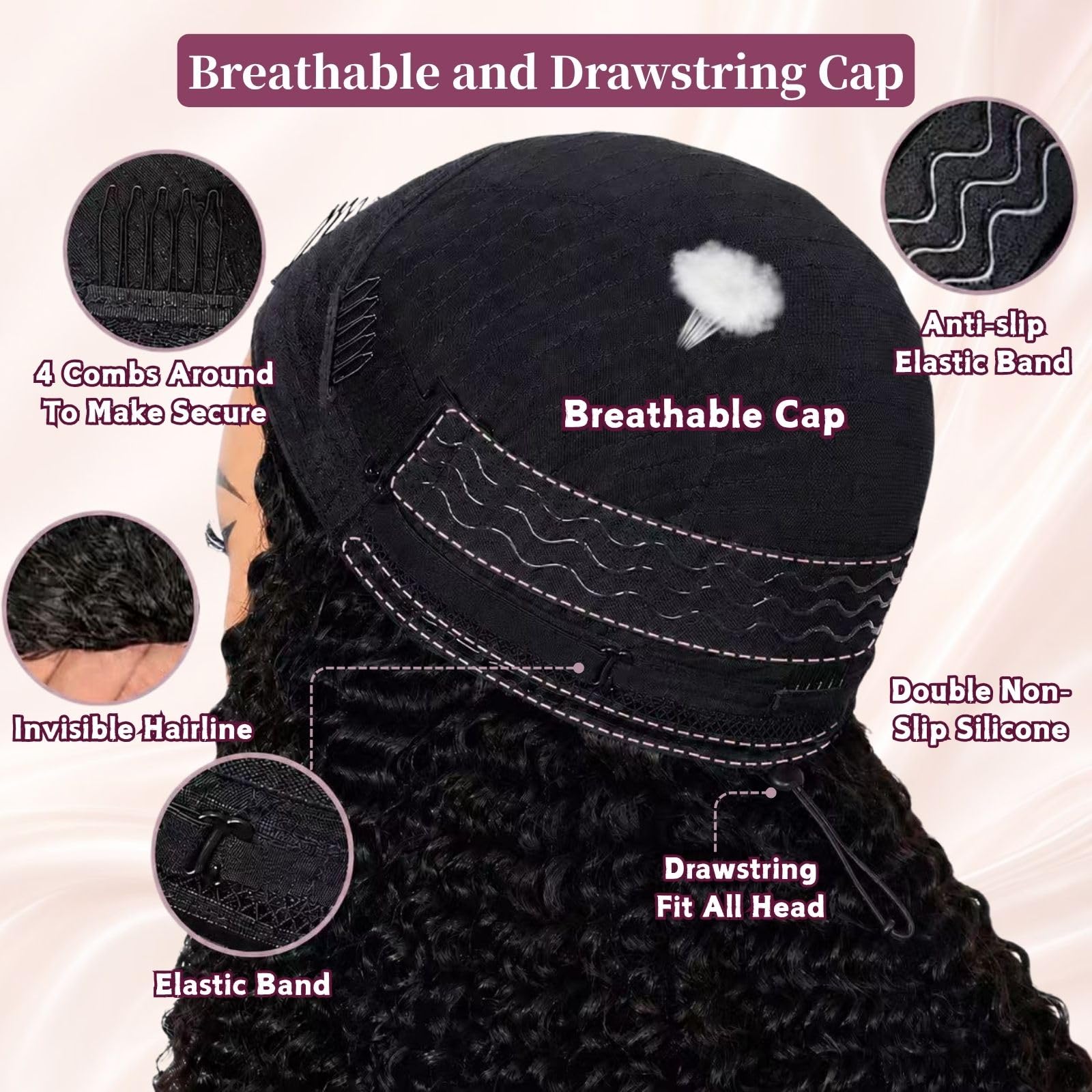 Rdibissom drawstring demonstration illustrating adjustable fit and comfort benefit