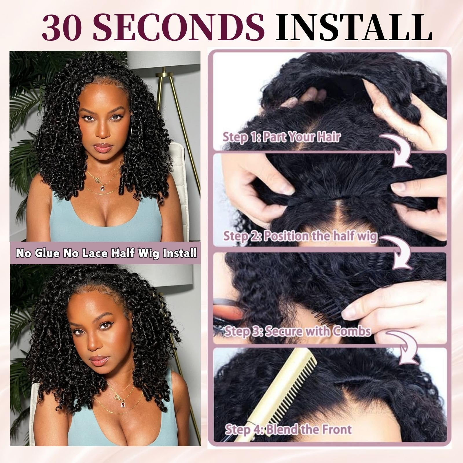 Rdibissom worn as a high ponytail showing versatile styling benefit