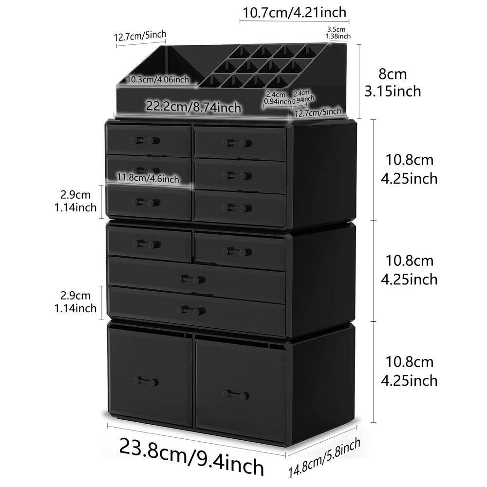 READAEER open drawers displaying lipsticks and polishes for efficient storage
