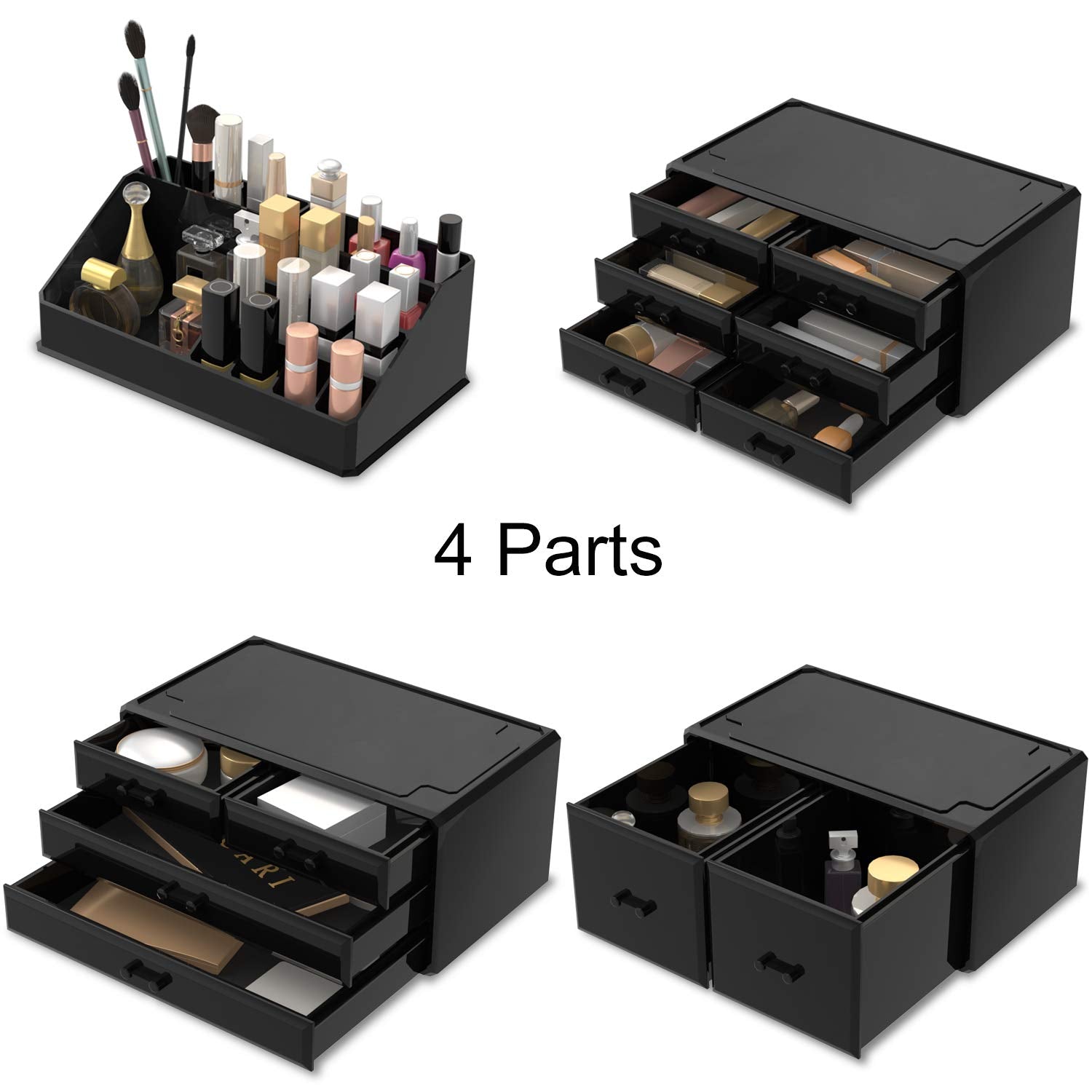 READAEER oversized drawer holding eye shadow palettes to protect fragile items