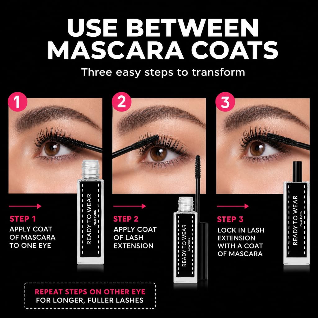 Ready To Wear split before and after lashes highlighting dramatic length and volume