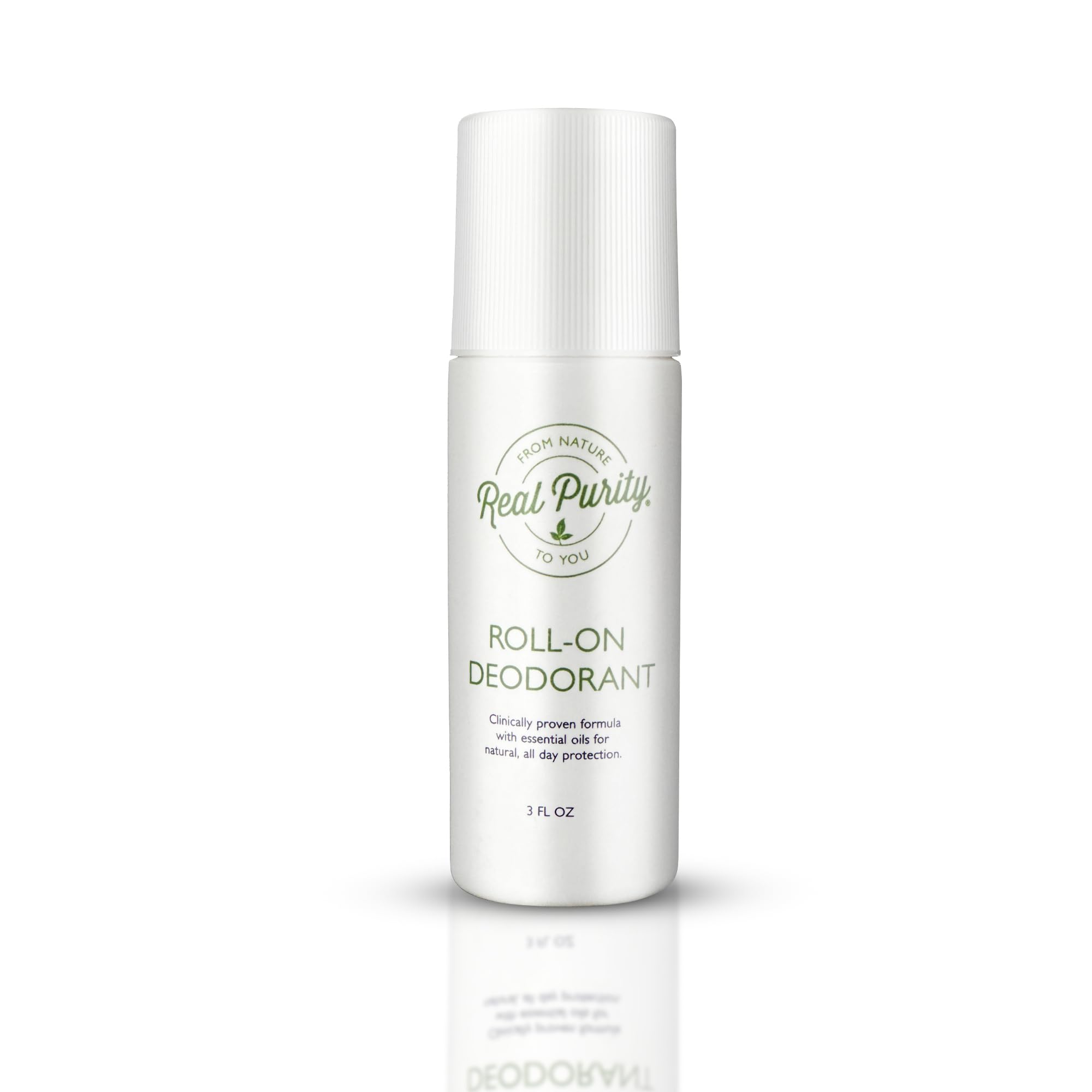 Real Purity roll-on front packaging showing label and natural branding benefit: gentle protection