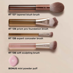 Real Techniques 139 Prism Pro Foundation Brush close-up, delivers streak-free foundation
