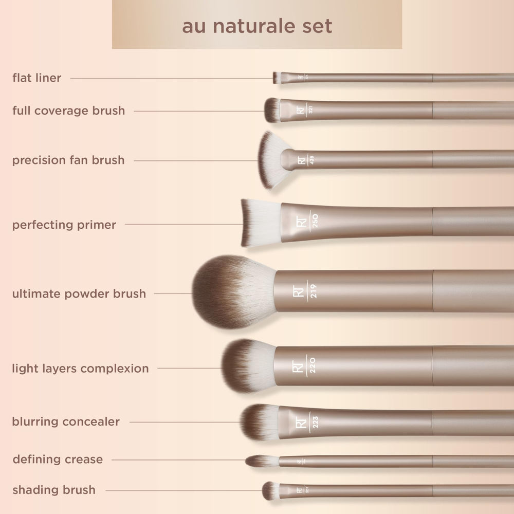Real Techniques brush held in hand demonstrating comfortable lightweight grip
